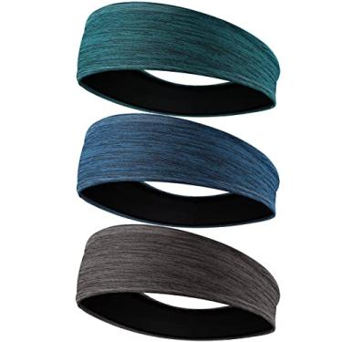 Imagem de EasYoung Bandanas para homens, pacote com 3 faixas masculinas que absorvem o suor, faixas esportivas masculinas para corrida, antiderrapante, respirável