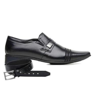 Imagem de Sapato Social Jota Pe Preto Couro + Cinto 82251-Masculino
