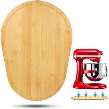 Imagem de Misturador deslizante de bambu para Kitchen Aid 5-8 Qt Bowl Lift Stand Mixer, tapete deslizante de utensílios de cozinha, acessórios de armazenamento de bancada, acessórios de misturador, bandeja