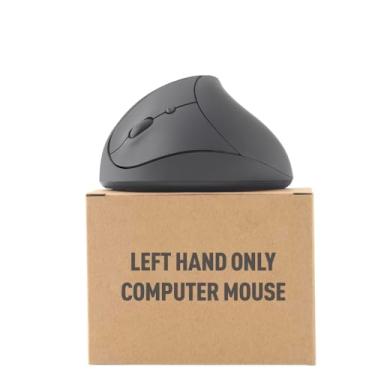 Imagem de Urby Mouse canhoto sem fio, ergonômico, vertical. Também como mouse para jogos canhoto. Compatível com Windows/macOS/iPadOS, laptop, PC. [Bateria incluída] (preto)