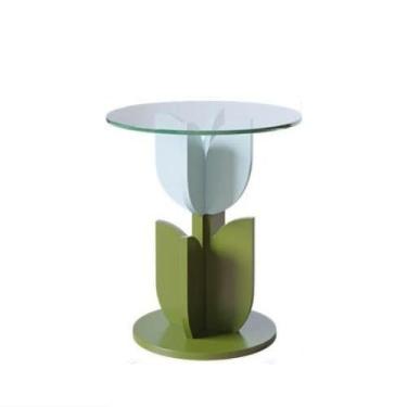 Imagem de Mesa de centro nórdica minimalista de luxo com armazenamento azul (vidro)