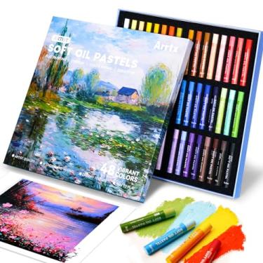 Imagem de Arrtx Conjunto de 48 cores de pastéis a óleo de artista, pastel macio, vibrante e cremoso, conjunto profissional de giz de cera pastel a óleo para artistas e iniciantes