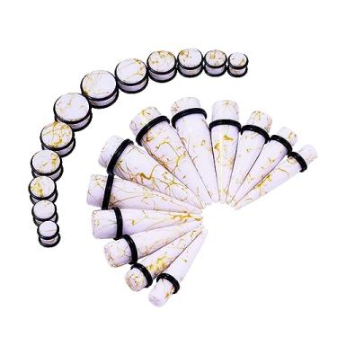 Imagem de Qmcandy Conjunto de alargadores de túnel de acrílico grande, 24 peças, alargador de orelha de alargador de orelha grande 00G-20 mm, Zircônia cúbica