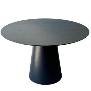 Imagem de Mesa De Jantar Cone Redonda 90 Cm Base Madeira Ebano Tampo Ebano