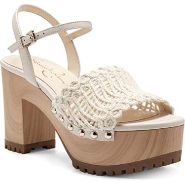 Imagem de Jessica Simpson Sandália feminina de salto plataforma Timia Block Heel, Giz de Lou, 10