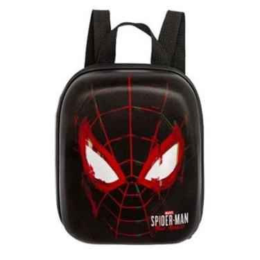 Imagem de Mochila Pequena Maxtoy 3D Homem Aranha Miles Preto-Unissex