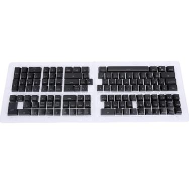Imagem de Teclado Francês, 132 Teclas Personalizadas, Conjunto de Teclas Translúcidas ABS para 61 64 68 84 87 96 98 100 104 108 Teclados Mecânicos (Preto)