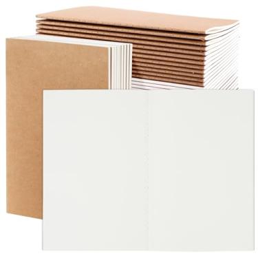 Imagem de EOOUT Pacote com 24 cadernos Kraft, diários a granel para escrever, cadernos de papel em branco, caderno de composição de 60 páginas, 21 x 13 cm, tamanho A5, conjunto de diário de viagem, para