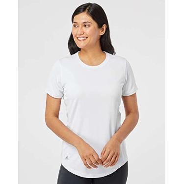 Imagem de Camiseta esportiva feminina Adidas (A377) - Branca - P