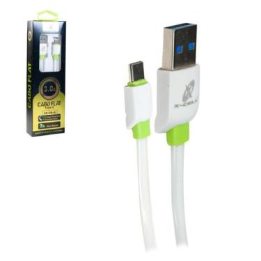 Imagem de Cabo para celular flat usb x tipo c 3,0a x-cell 1m - BAZZI