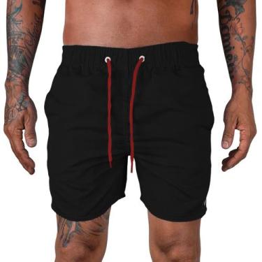Imagem de Short Masculino Moda Praia Liso Cordao Neon - MP Moda Masculina, M, Pr