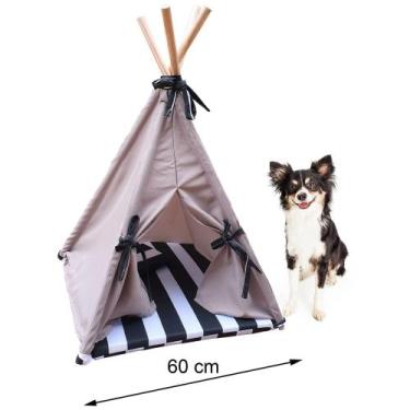 Imagem de Kit Caminha Pet Cachorro Gato Cabana Toca Cinza Com Preto M - Pet Best