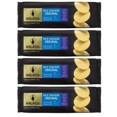Imagem de Kit 4 Biscoito Snack De Arroz Kalassi Sabor Original 100 Gr
