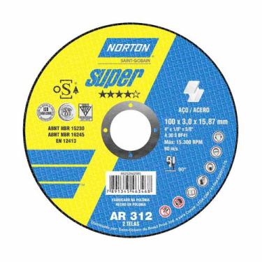 Imagem de Disco Corte Inox Ar312 4.1/2x1/8x7/8 - Norton