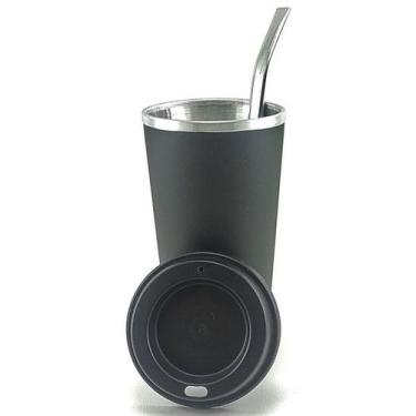 Imagem de Copo de Tereré Verão Preto com Tampa e Bomba - Tereré Maringá