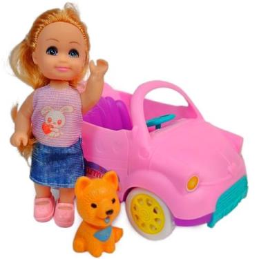 Imagem de Carrinho Conversivel Com Boneca Cachorro Brinquedo Infantil - Etitoys,
