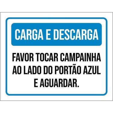 Imagem de Placa Sinalização - Carga Descarga Tocar Campainha 36X46 - Sinalizo