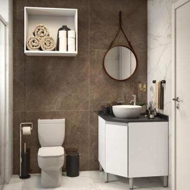 Imagem de Gabinete para Banheiro sem Furação com Nicho Branco Suprema Luciane Mó