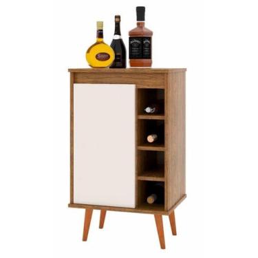 Imagem de Buffet / Aparador MA Com Adega Estilo Retrô com Pés em Madeira Maciça 
