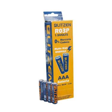 Imagem de Caixa com 60 Pilhas Palito 1,5 V Bateria AAA UM-4 R03P - Blitzen