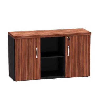 Imagem de Armário Credenza Com Prateleira PE 40 Pandin 1,20 M Escarlate e Preto