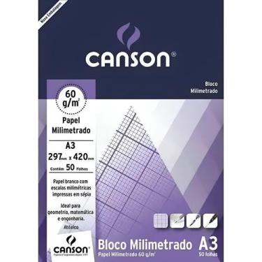 Imagem de Bloco Papel Milimetrado A3 Canson 60g 50 Folhas