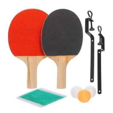 Imagem de KIt Ping Pong Tenis de Mesa 3 Bolinhas Raquetes Suporte Rede - Xhaday