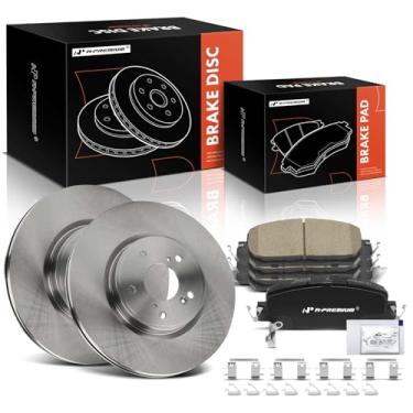 Imagem de A-Premium Rotores de freio a disco ventilados frontais de 12,26 polegadas (311,50 mm) + kit de pastilhas de cerâmica compatível com modelos selecionados Honda - CR-V CRV 2017-2023, HR-V HRV 2023,