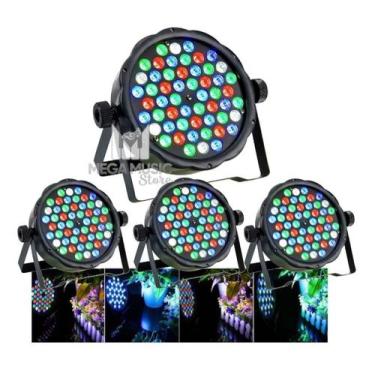 Imagem de Kit 4 Canhao Refletor Led Par64 Rgbw 54 Leds 3w Dmx - SHOWTECH,  110V/