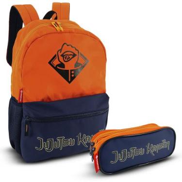 Imagem de Kit Mochila de Costas Estojo Jujutsu Plus Tokyo Sestini, Laranja