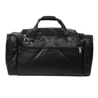 Imagem de Mala de viagem sacola de mão grande reforçada 65 litros elegante couro