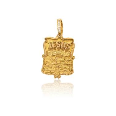 Imagem de Pingente de Moedas Antigas - Jesus é o Dono Lugar (Favela) - Diamante 