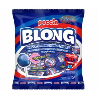 Imagem de Pirulito chicle blong gigante 24unx28g peccin, BLUE