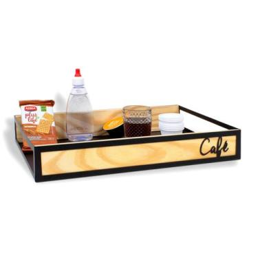 Imagem de Bandeja Decorativa de Café da Manhã de Madeira para Cantinho do Café G