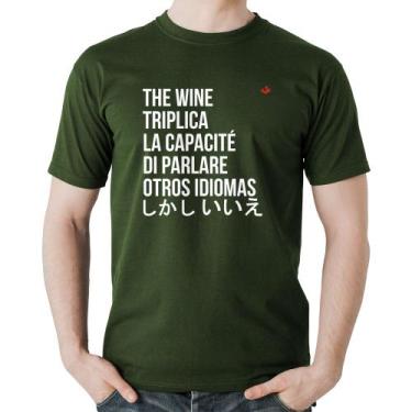 Imagem de Camiseta Algodão The wine triplica la capacité di parlare otros idioma