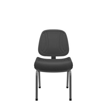 Imagem de Cadeira premium executiva fixa 4 pés com costura sem braço - MOVEIS VI
