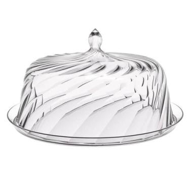 Imagem de Porta Bolo Torta 25cm Transparente Glassy com Cúpula Crippa Boleira Do