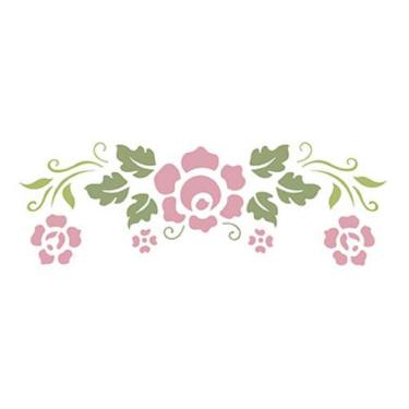 Imagem de Stencil Pintura Simples Flores 17x6,5 Stp-079 - Litoarte