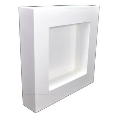 Imagem de Nicho Duplo Quadrado 30x30x6 Porta Maternidade Mdf Madeira Pintado - A