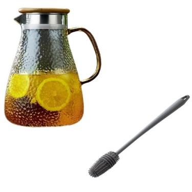 Imagem de Kit Jarra de Vidro Borossilicato 1800ml + Escova em Silicone - GENERIC