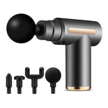 Imagem de Massageador Elétrico Recarregavel Portatil Profissional Muscular Pistola 6 Velocidades Voltagem 110v/220v Luuk Young Mb55 Cinza