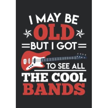 Imagem de Notizbuch A5 kariert mit Softcover Design: Alter Mann Spruch Rockmusiker Rocker Musiker Rentner: 120 karierte DIN A5 Seiten