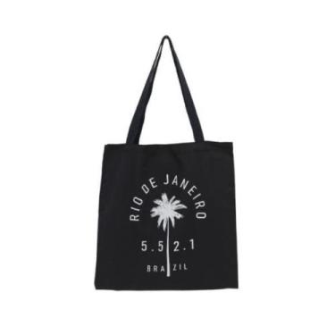 Imagem de Bolsa Ecobag  100% algodão Black Estampa +55 21  - CARIOCA MAIS