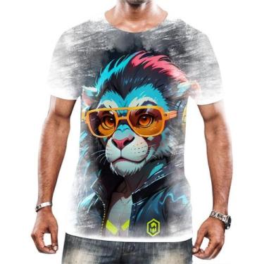 Imagem de Camisa Camiseta Tshirt Animais Cyberpunk Leão Rei da Selva 4 - Enjoy S