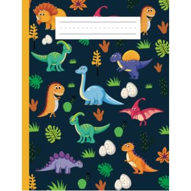 Imagem de Primary Composition Notebook Story Paper - Dinosaur Era: Primary Story Journal | Dotted Midline and Picture Space | Grades K-2 School Exercise Book | 110 Story Pages - Kids Book