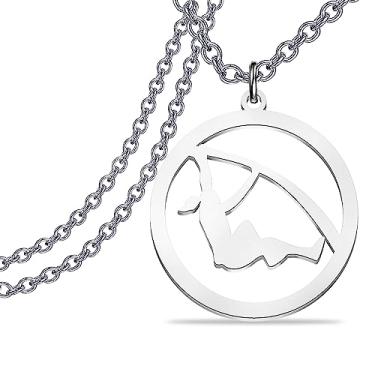 Imagem de LQRI Colar de salto com mastro, presente de cofre com vara, para treinador, vault, presente de atleta, presente de competição esportiva, Small, Aço inoxidável