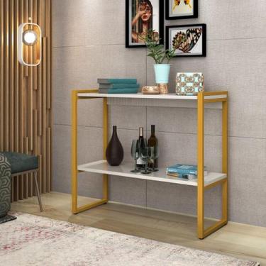 Imagem de Aparador Industrial Hall de Entrada Adega Ísis Com Duas Prateleiras Pé