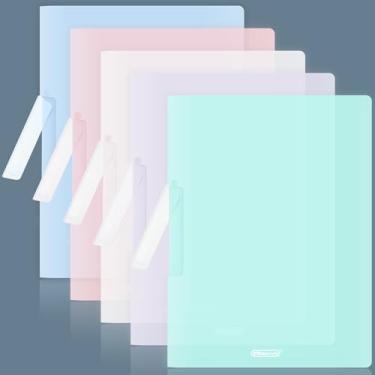 Imagem de BAYTORY Pastas de plástico com clipe giratório, capas de relatório para papel A4 e tamanho carta, pacote com 5 fichários de apresentação para negócios escolares, capacidade para 30 folhas/pacote