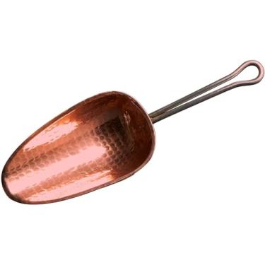 Imagem de Sertodo Copper Colher para Gelo e Produtos Secos | Cobre Puro, Calibre Pesado, Martelado À Mão | Cabo de Cobre | Capacidade de 1,5 Xícara