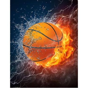 Imagem de Fire & Water Basketball Notebook (School or Personal Use): College Rule 8.5x11